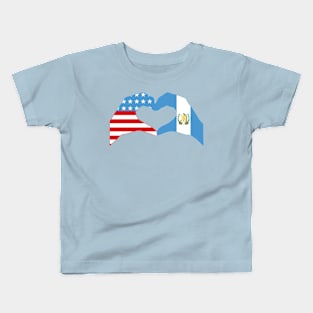 We Heart USA & Guatemala Patriot Flag Series Kids T-Shirt